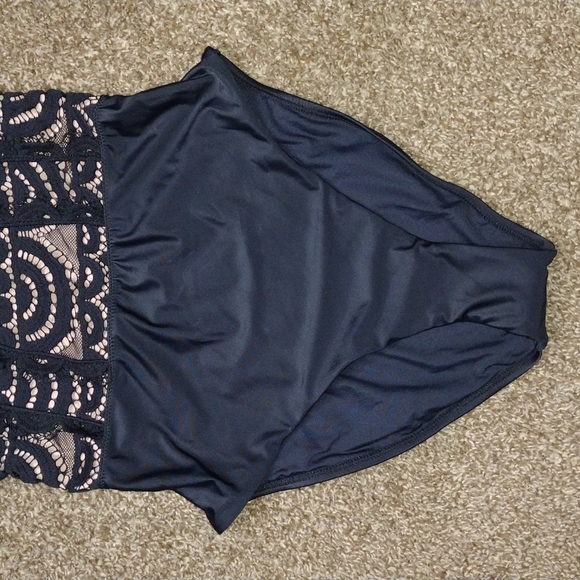 NWT PQ Mid High Neck Lace One Piece Swimsuit - Picture 3 of 15